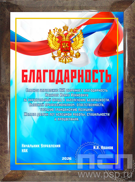 12.20.15. Поздравительный адрес А4 в рамке "НАК"