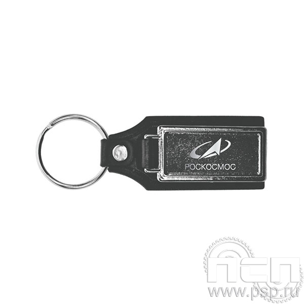 8.1.12 Брелок кожзам прямоугольный Ракетно-космическая промышленность 80 лет