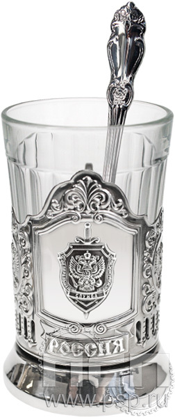 4.2.1.17 Набор подарочный "Герб ФСБ" с никелированным подстаканником 