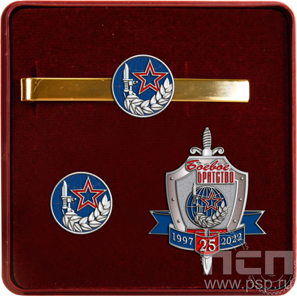 9.6. Комплект наградной с заколкой для галстука, значком и нагрудным знаком "25 лет Боевое братство"