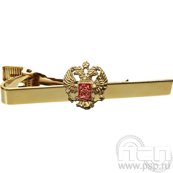 6.3.1(орел РФ). Заколка для галстука желтая со значком