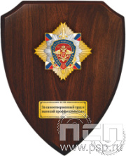 5.8.5.3 (a) Панно со знаком на деревянном щите «Криптографическая служба России 105 лет»