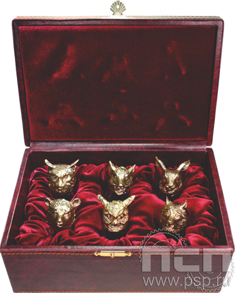 картинка 4.12.17 Набор рюмок Русская охота "УСБ МВД России 30 лет"