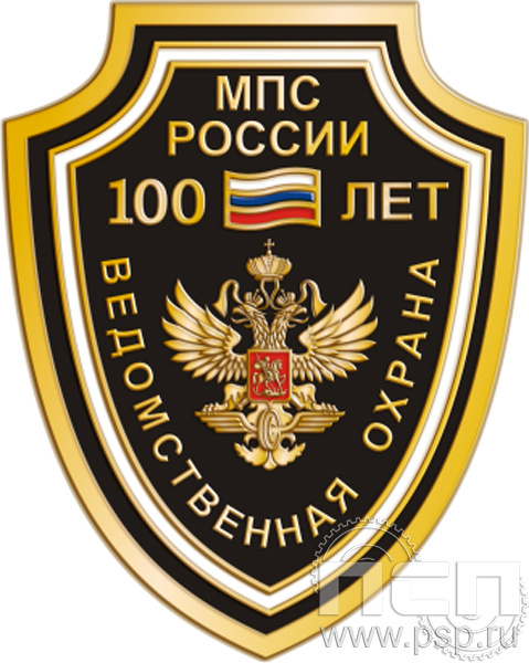 1695.0. Значок "100 лет Ведомственная охрана ЖДТ"