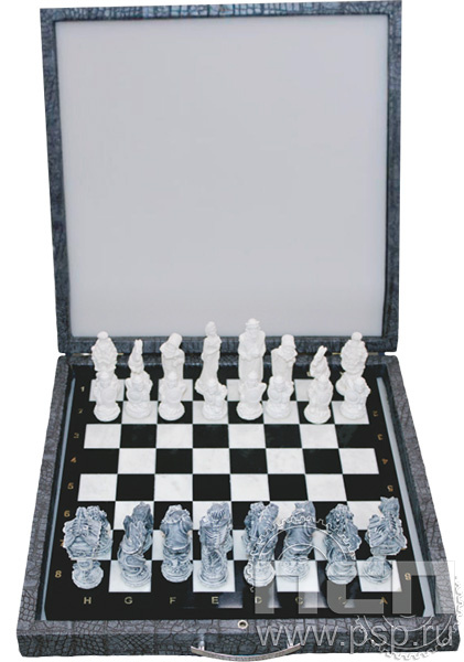 7.10.683. Шахматы подарочные из камня (в чемодане) "Госавтоинспекции МВД России 90 лет"