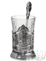 Набор подарочный "Танк Т-34" с никелированным подстаканником  4.2.1.18