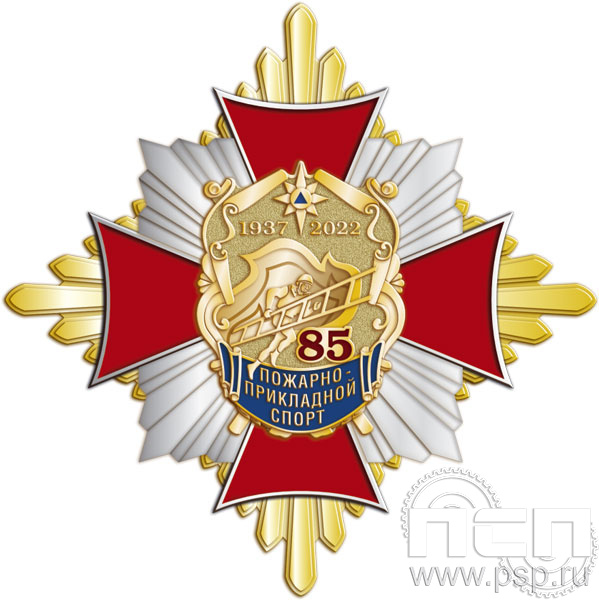 01.155. Нагрудный знак "85 лет Пожарно-прикладной спорт"