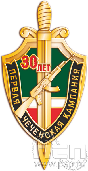 843.0. Значок "30 лет Начало Первой Чеченской кампании"