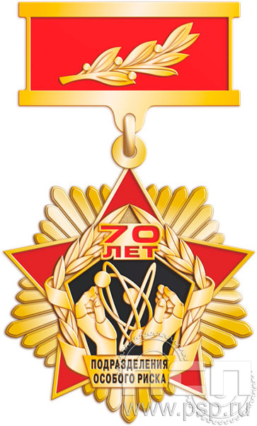 5.2к(g). Нагрудный знак "70 лет Подразделения особого риска"