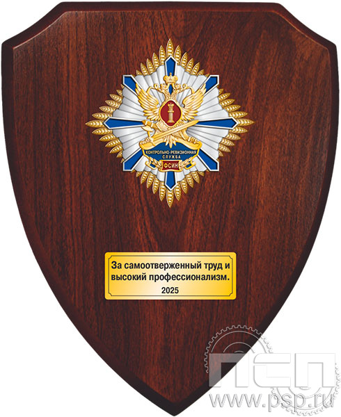 5.8.01.173 (F). Панно со знаком на деревянном щите "КРУ ФСИН России" 