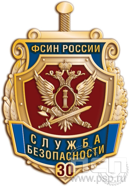 281.0. Значок "30 лет Служба безопасности ФСИН России"