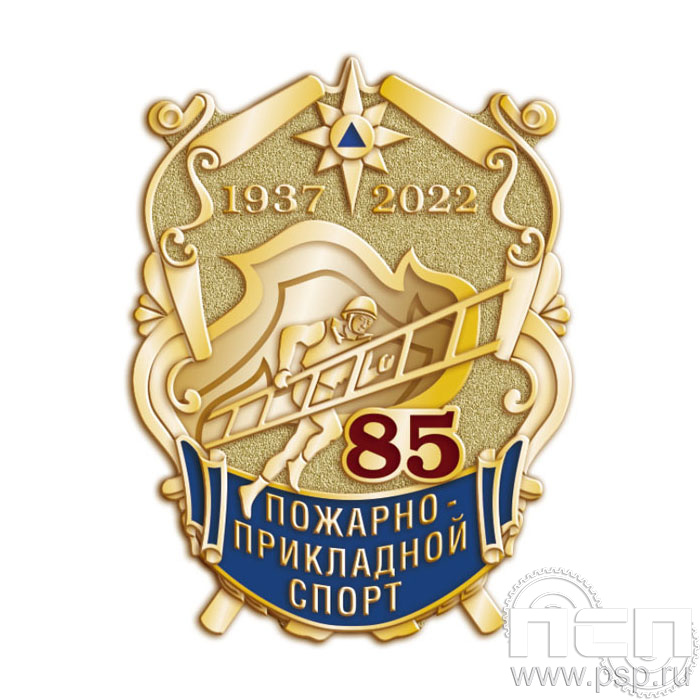 507.0. Значок "85 лет Пожарно-прикладной спорт"