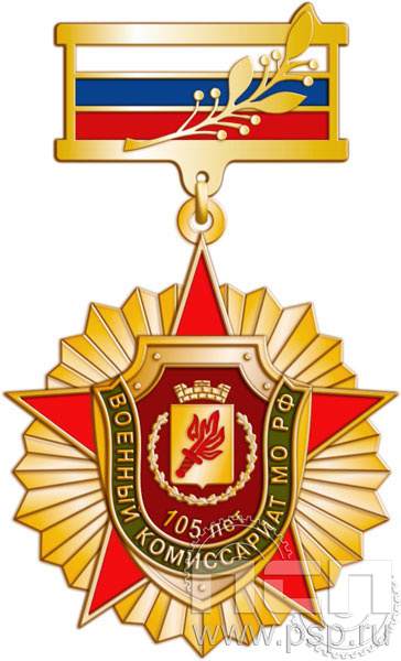 230.12.8. Нагрудный знак "105 лет Военный комиссариат МО РФ"