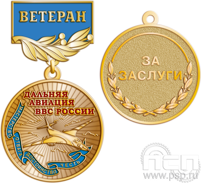 245.0.56. Медаль Ветеран "110 лет Дальняя Авиация ВВС России"