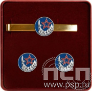 9.6(a). Комплект наградной с заколкой для галстука, значком и нагрудным знаком "25 лет Боевое братство"