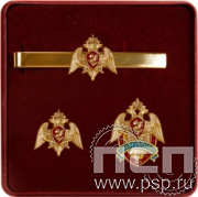 9.6. Комплект наградной с заколкой для галстука, значком и нагрудным знаком "45 лет Авиация Росгвардии"