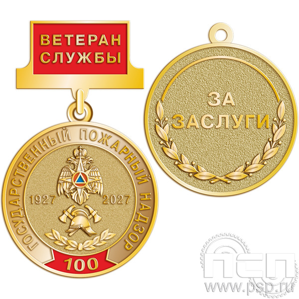 Картинка 245.0.25 Медаль "100 лет государственный пожарный надзор"