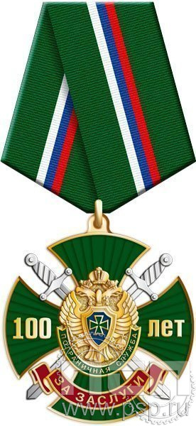 Нагрудный знак "Пограничная служба ФСБ России 100 лет" 27.56.1к