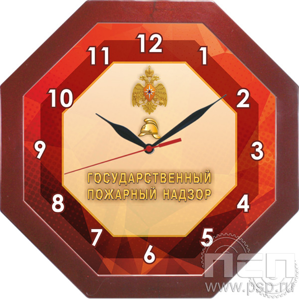 2.4.10.6. Часы настенные бордо (восьмигранник) "ГПН 100 лет"