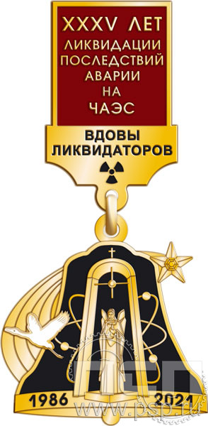 1293.0.54. Нагрудный знак Вдовам ликвидаторов "35 лет ликвидации последствий катастрофы на ЧАЭС"