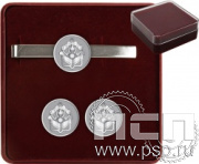 9.5.2.001.001. Комплект наградной с заколкой для галстука и запонки "Инженерные войска РФ" 