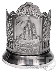 Подстаканник «Храм Василия Блаженного» никелированный с чернью С7408 4.2.50