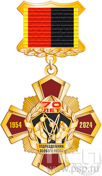 5.2к(f). Нагрудный знак "70 лет Подразделения особого риска"