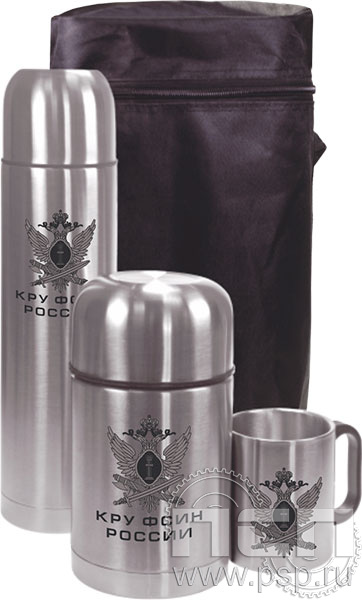 4.4.8. Набор "Походный" (термос 1000 мл., термос суповой 750 мл., кружка) "КРУ ФСИН России"