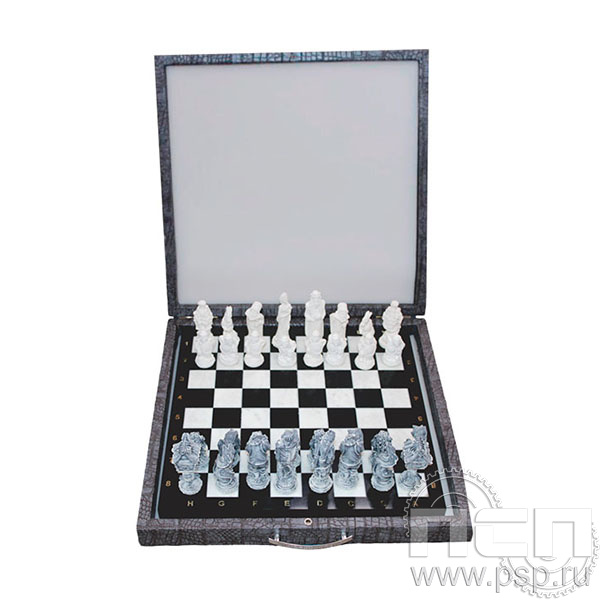 7.10.683 Шахматы подарочные из камня (в чемодане) Инженерные войска России 325 лет