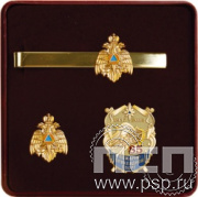 9.6. Комплект наградной с заколкой для галстука, значком и нагрудным знаком "85 лет Пожарно-прикладной спорт"