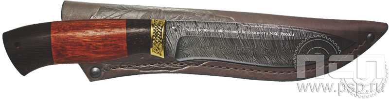 картинка 3.1.59 Нож Горец дамаск  (Эльбрус) "ПСБ МВД России 30 лет"