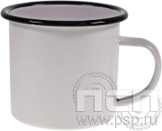 Кружка эмалированная белая черный кант 4.1.29