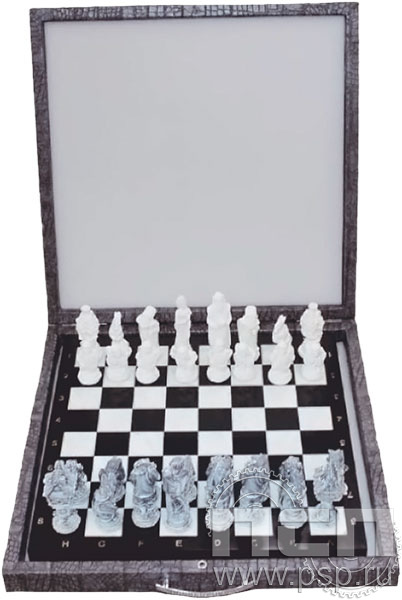7.10.683. Шахматы подарочные из камня (в чемодане) "110 лет Инженерно-авиационная и Штурманская службы ВВС"