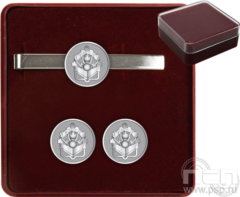 9.5.2.001.001. Комплект наградной с заколкой для галстука и запонки "Инженерные войска РФ" 