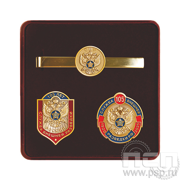 9.6. Комплект наградной с заколкой для галстука, значком и нагрудным знаком Служба Внешней Разведки