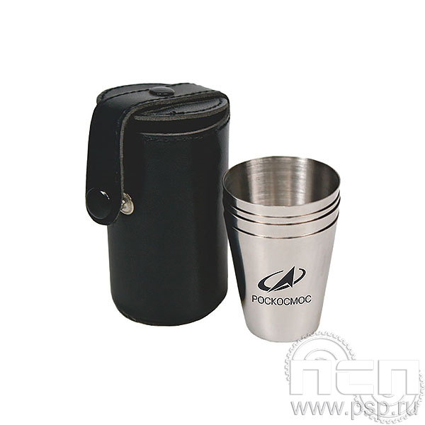 4.3.4 Набор стаканчиков в футляре 4 шт. Ракетно-космическая промышленность 80 лет