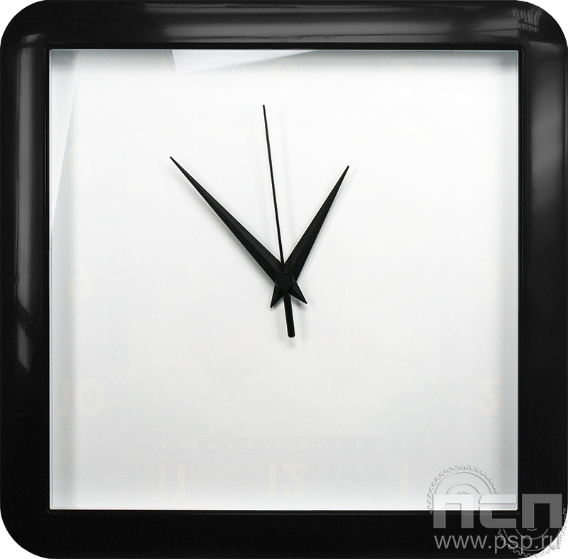 Часы настенные "Салют" квадратные черные  2.4.2.10