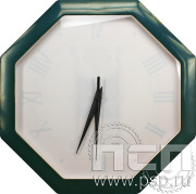 Часы настенные "Салют" восьмигранные зеленые 2.4.2.5